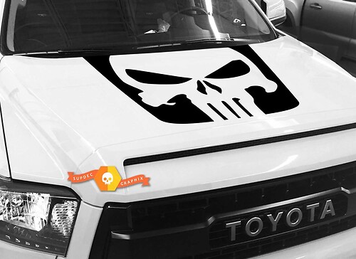 Punisher Schädel Logo Motorhauben Vinyl Aufkleber für Toyota Tundra 2014-2018