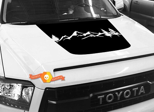 Bergwald Landschaft Motorhauben Vinyl Aufkleber für Toyota Tundra 2014-2018