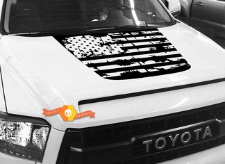 Motorhaube USA Distressed Flag Grafikaufkleber für TOYOTA TUNDRA 2014 2015 2016 2017 2018 #1
