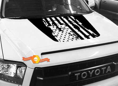 Verschlissener USA-Flaggen-Motorhauben-Vinylaufkleber für Toyota Tundra 2014-2018