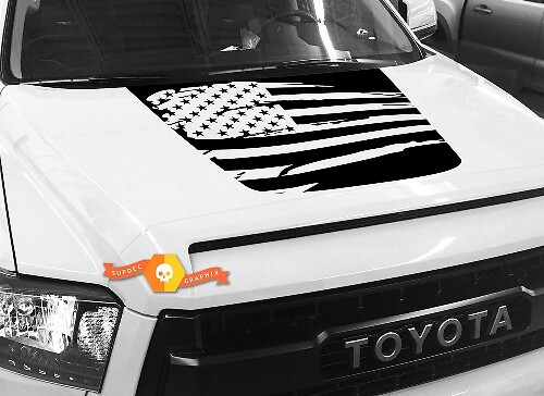 American Flag Used-Look Motorhauben Vinylaufkleber für Toyota Tundra 2014-2018