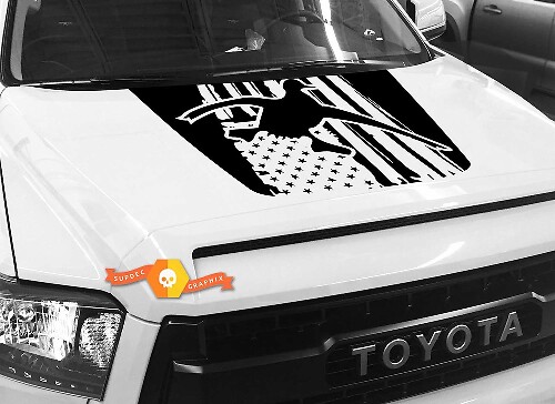 Abgenutzter USA-Flaggen-Ente-Hauben-Vinylaufkleber für Toyota Tundra 2014-2018