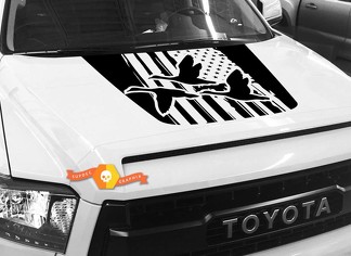 Motorhaube USA Distressed Flag Ducks Grafikaufkleber für TOYOTA TUNDRA 2014 2015 2016 2017 2018 #10
