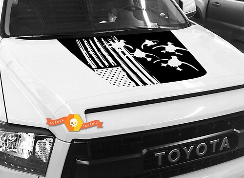 Hood USA Distressed Flag Ducks Grafik-Aufkleber für Toyota Tundra 2014, 2015, 2016, 2017, 2018, Nr. 11
