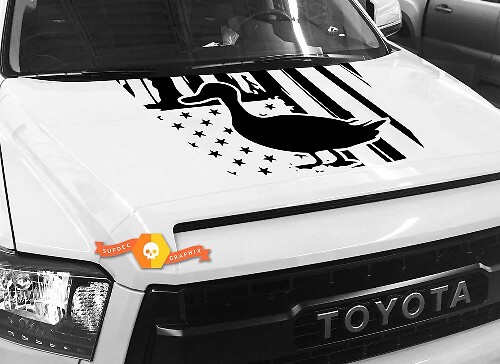 USA-Flaggen-Ente Silhouette Motorhauben Vinyl-Aufkleber für Toyota Tundra 2014-2018