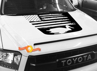 Motorhaube USA Distressed Flag Duck Grafikaufkleber für TOYOTA TUNDRA 2014 2015 2016 2017 2018 #18
