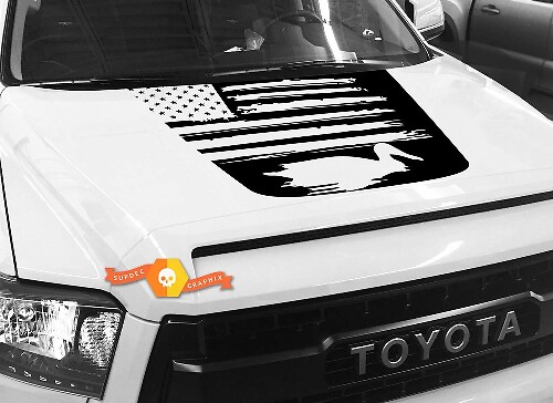 USA-Flaggen-Schwimm-Enten-Silhouette Hauben-Vinylaufkleber für Toyota Tundra 2014-2018