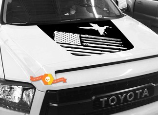 Motorhaube USA Distressed Flag Duck Grafikaufkleber für TOYOTA TUNDRA 2014 2015 2016 2017 2018 #19

