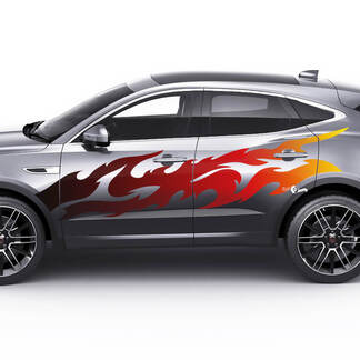 Jaguar E-Pace Side Flame Gradient Color Doors Grafikaufkleber Logo-Aufkleber
