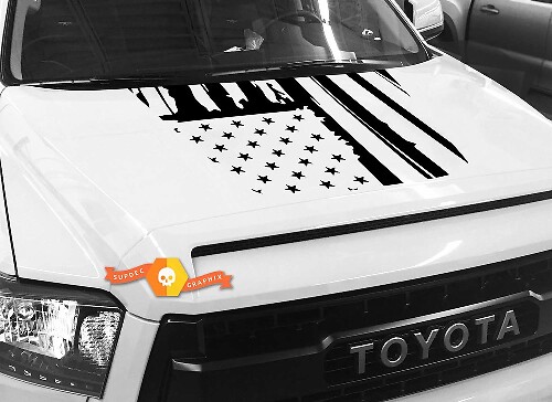  Viny-Aufkleber mit abgenutzter amerikanischer Flagge für Toyota Tundra 2014-2018