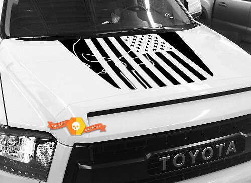 USA-Flaggen-Punisher-Schädel-Logo-Hauben-Vinylaufkleber für Toyota Tundra 2014-2018
