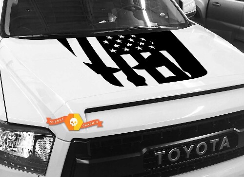 USA-Flagge Punisher-Stil Motorhaubenaufkleber für Toyota Tundra 2014-2018