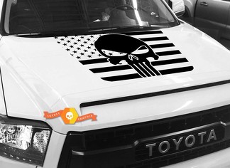 Hood USA Distressed Punisher Flag Grafikaufkleber für TOYOTA TUNDRA 2014 2015 2016 2017 2018 #38
