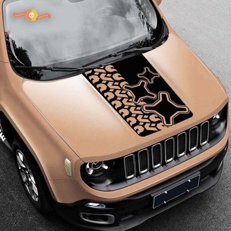 2015–2019 Jeep Renegade Reifenspur Grafik Vinyl Aufkleber Aufkleber Motorhaube
