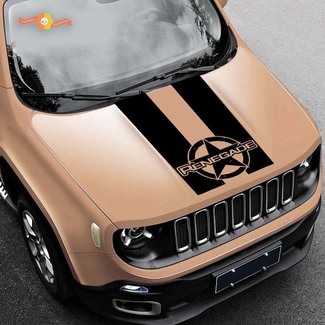 2015-2019 Rally Distressed Star Renegade Jeep Vinyl-Motorhauben-Aufkleber Grafik
