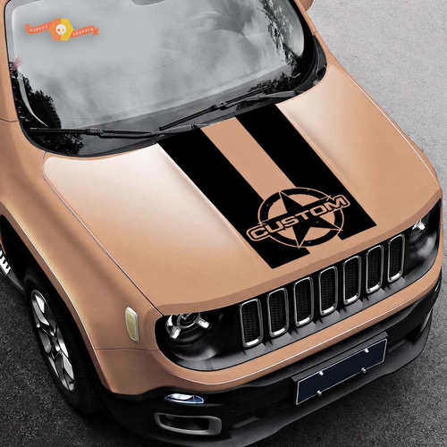 BENUTZERDEFINIERTER Used-Look Stern Motorhauben Vinyl-Aufkleber für Jeep Renegade 2015-2019