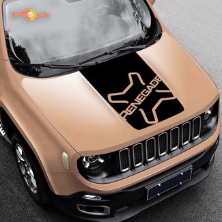 2015-2019 New Blackout Renegade Logo Vinyl-Motorhaubenaufkleber Jeep
