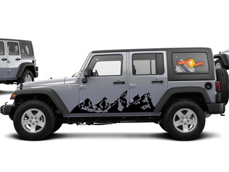 2 Jeep Wrangler Mountains für die ganze Seite des Jeep Tj Jk Jku Wählen Sie die Farbe
