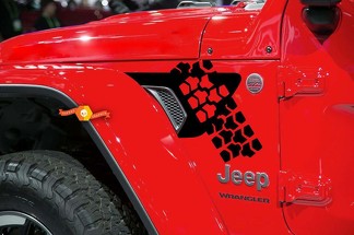 NEU Jeep Wrangler JL Rubicon Reifenprofil Fender Vent Decal Kit 2018+
