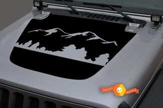 Motorhauben-Vinyl Forest Mountains Blackout-Aufkleber für 18–19 Jeep Wrangler JL #2
