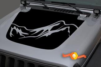 Motorhauben-Vinyl-Mountains-Blackout-Aufkleber für 18–19 Jeep Wrangler JL #7
