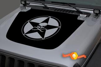 Jeep Hood Vinyl Military Star Pirate Blackout Aufkleber Aufkleber für 18-19 Wrangler JL#1

