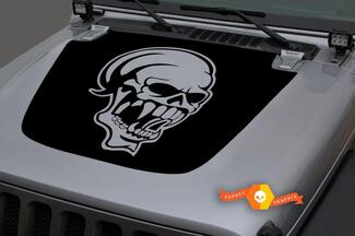 Jeep Hood Vinyl Skull Grin Blackout Aufkleber Aufkleber für 18-19 Jeep Wrangler JL#3
