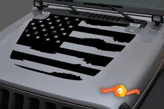 Jeep Hood Vinyl USA Flagge Blackout Aufkleber Aufkleber für 18–19 Wrangler JL#1
