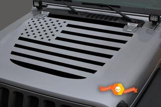 Jeep Motorhaube Vinyl USA Flagge Blackout Aufkleber Aufkleber für 18–19 Wrangler JL#2
