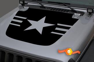 Jeep Hood Vinyl USA Military ARMY Star Punisher Blackout Aufkleber Aufkleber für 18–19 Wrangler JL#4

