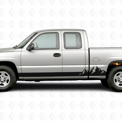 Bergkamm Tür- und Seitenschweller-Vinylstreifen für Chevrolet Silverado 1500 GMT800 1999-2007