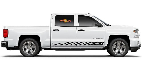 Z71 Logo Schachbrett-Stil Seitenvinylaufkleber für Chevrolet Silverado 2013-2019