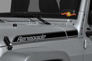 Jeep Wrangler Renegade Hood Side Stripes Graphics Decals Kit CJ, TJ, YJ Aufkleber
