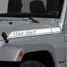 Benutzerdefinierte Textumriss Motorhauben-Seitenstreifen Vinyl-Aufkleber-Set für Jeep Wrangler_2