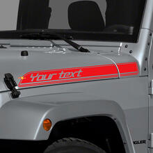 Benutzerdefinierte Textumriss Motorhauben-Seitenstreifen Vinyl-Aufkleber-Set für Jeep Wrangler_3