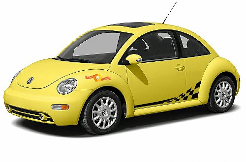 Schachbrett-Flaggen-Seitenstreifen Vinylaufkleber für Volkswagen Käfer 1998-2011