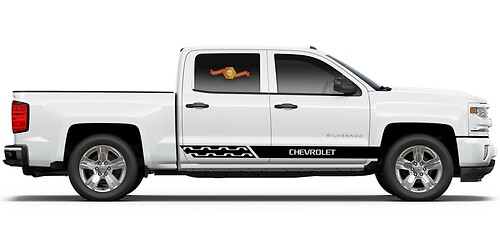 Chevrolet Silverado mk3 Seitenstreifen-Grafikaufkleber Aufkleber Türverkleidung Aufkleber Aufkleber schwarzes Vinyl 1
