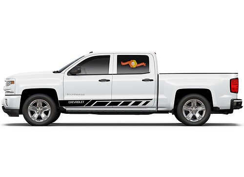 Chevrolet Silverado mk3 Seitenstreifen-Grafikaufkleber Aufkleber Türverkleidung Aufkleber Aufkleber schwarzes Vinyl 2
