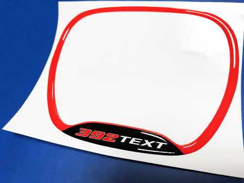 392 Hemi Style Custom TEXT Domed Trim Ring — Vinylaufkleber (Lenkrad) für Dodge Challenger