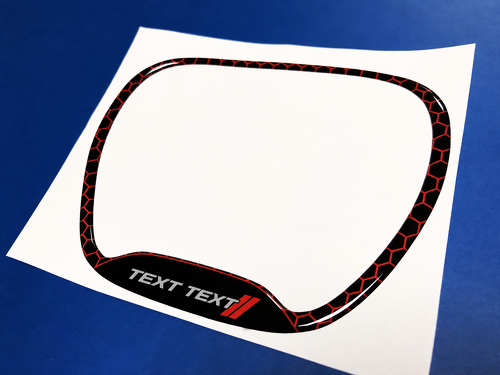 Scat Pack Style TEXT TEXT Red Honeycomb Domed Trim Ring — Vinylaufkleber (Lenkrad) für Dodge Challenger