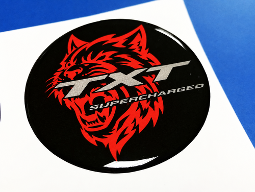 Hellcat-Supercharged-Tankklappeneinsatz-Emblem, gewölbter Aufkleber für Challenger
