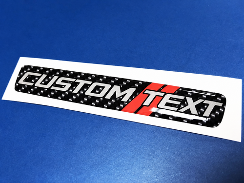 Carbon Fiber Red Twin Stripes Custom Text Domed Insert — Vinylaufkleber (Lenkrad) für Dodge Challenger