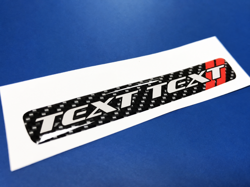 Scat Pack Style TEXT TEXT Red Carbon Fiber Domed Strip 2 — Vinylaufkleber (Lenkrad) für Dodge Challenger