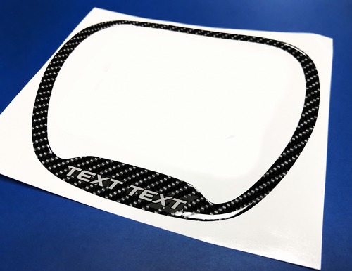 Scat Pack Style TEXT TEXT Grey Carbon Fiber Domed Trim Ring — Vinylaufkleber (Lenkrad) für Dodge Challenger