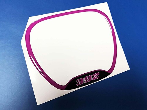 392 Purple Domed Trim Ring — Vinylaufkleber (Lenkrad) für Dodge Challenger