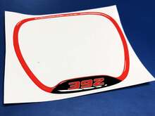 Lenkradzierring 392, rotes Emblem, gewölbter Aufkleber, Aufkleber, Challenger Charger
 2