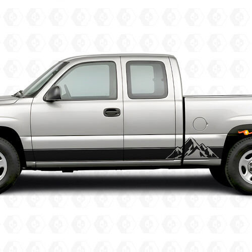Layered Peaks 10288-2B Seiten-Vinylaufkleber für Chevrolet Silverado 1500 GMT800 1999-2007