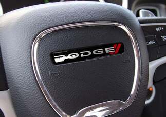 Ein Lenkrad-Emblem gewölbter Aufkleber Challenger Charger Dodge
