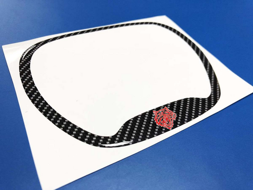 Lenkradverkleidungsring Hellcat Red Carbon Fibre gewölbter Aufkleber Aufkleber Dodge
