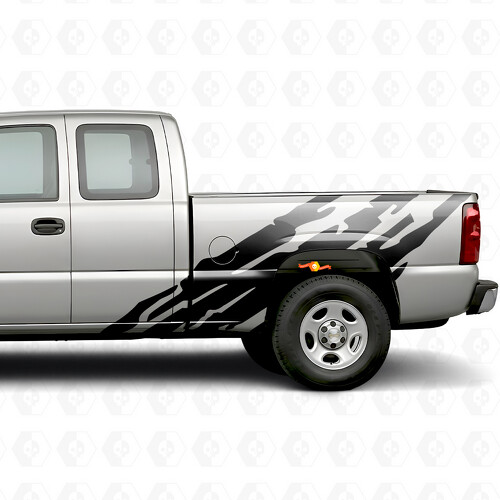 Gezackte Vinyl-Streifen für Seitenleisten Chevrolet Silverado 1500 GMT800 1999-2007